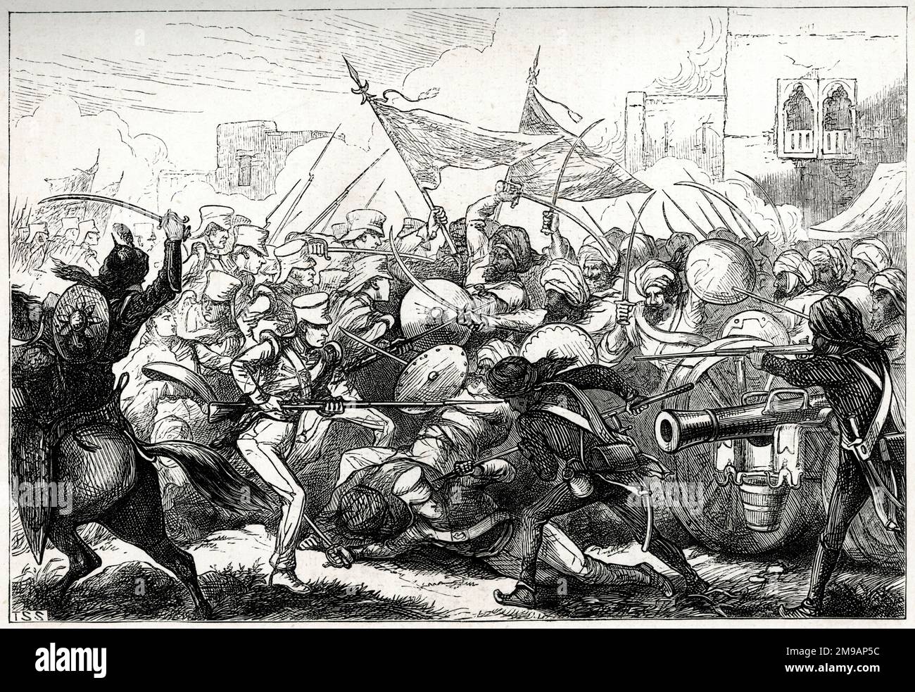 Battaglia di Gujrat, durante la seconda guerra anglo-sikh (1848-1849), 21 febbraio 1849. Foto Stock