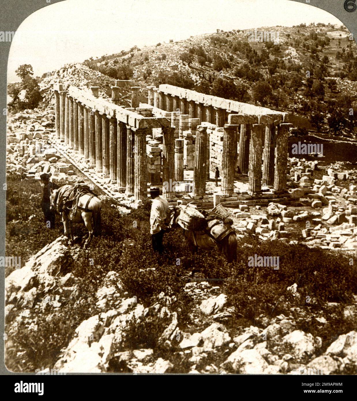 Il Tempio di Bassae di Apollo, in Grecia, risalente al 4th ° secolo a.C. Foto Stock