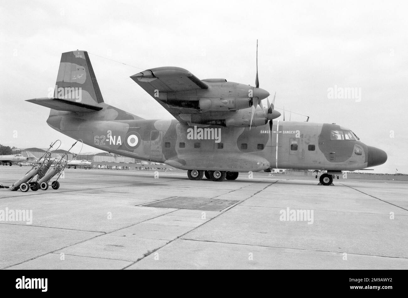 Armee de l'Air - Breguet Br 941S 62-NA (msn 01, ex F-WZRK), di Escadron 3/62 / 'Escadrille Breguet', presso la base aerea di Colmar-Meyenheim (base Aerienne 132), il 27 maggio 1973. I resti del Paris Air Show 1971 numero di serie '1310' possono essere visti sul lato anteriore della fusoliera. Foto Stock