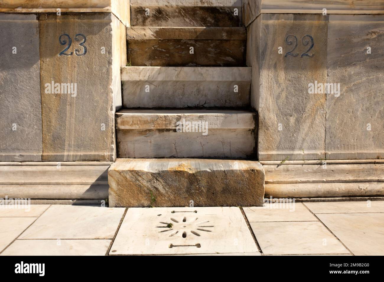 Particolare dello Stadio Panathenaico, Atene, Grecia Foto Stock