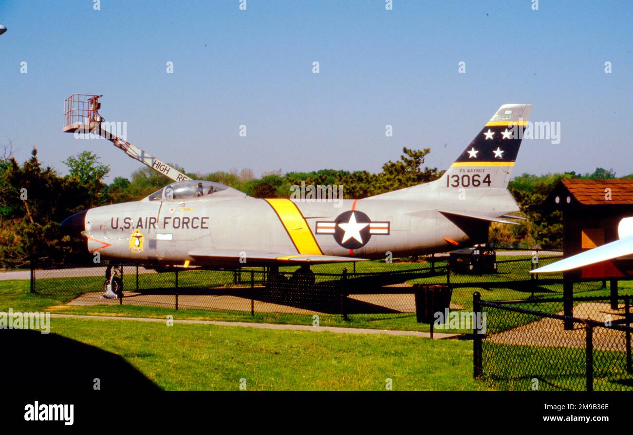 Nord America F-86L Sabre 51-3064 (msn 177-121), in mostra presso l'Air Power Park and Museum (vicino alla base dell'aeronautica militare di Langley), Hampton, Virginia. Foto Stock
