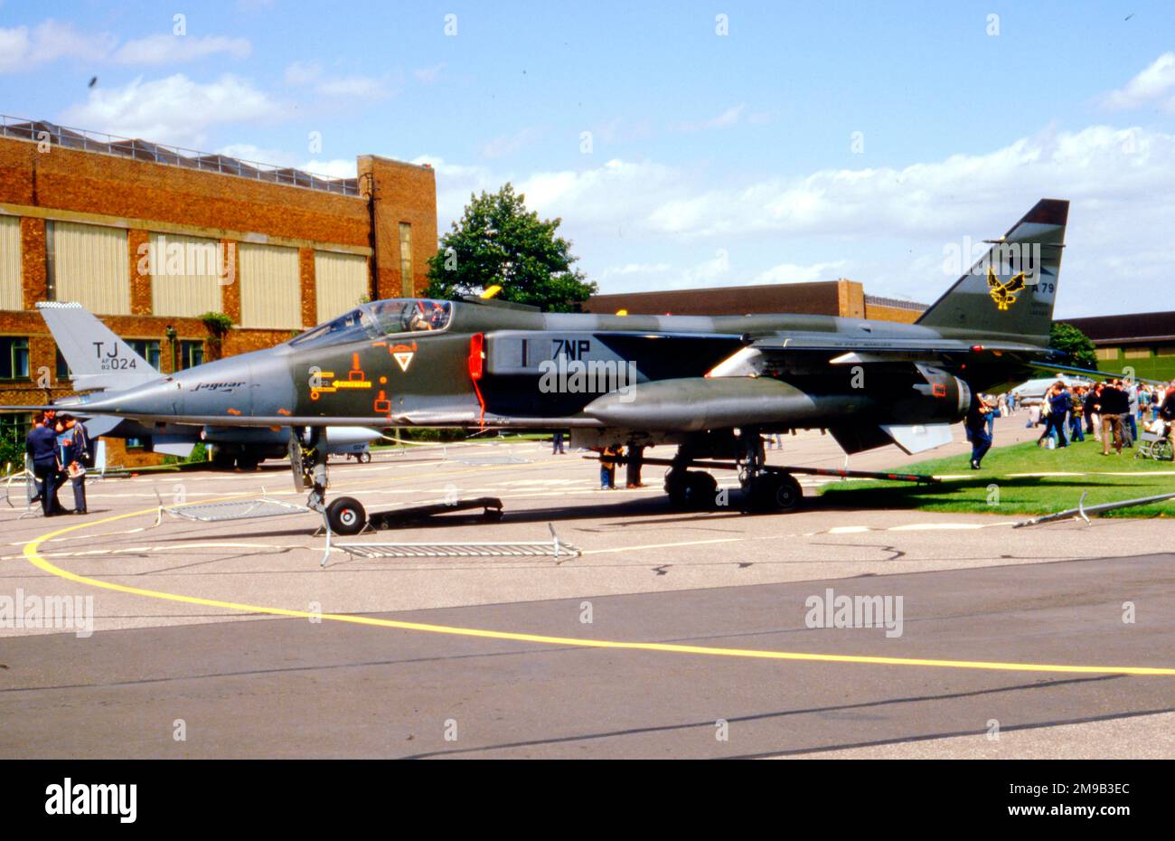 Armee de l'Air - SEPECAT Jaguar A 7-NP (msn A79), di Escadron De Chasse 4-7 'Limousin', o RAF Waddington il 2 agosto 1986. (Armee de l'Air - French Air Force; SEPECAT - Societe Europeenne de production de l'avion Ecole de Combat et d'Appui Tactique). Foto Stock