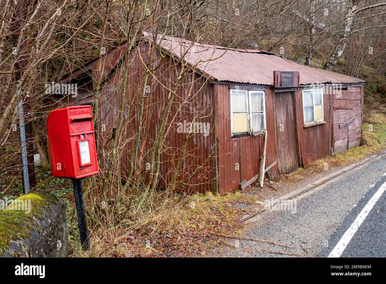 Old Abandoned Post Office, Strathtummel, Perthshire, Scozia, Foto Stock