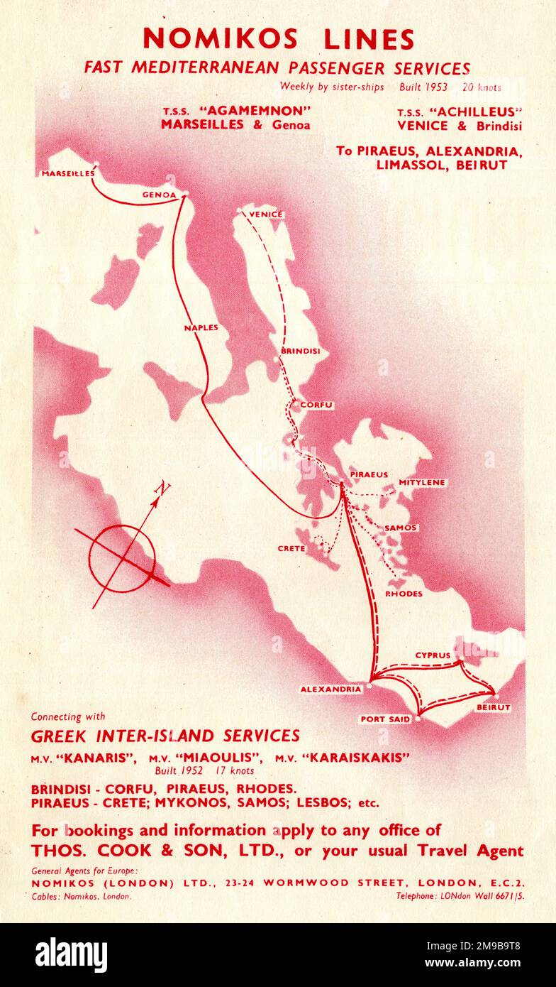 Nomikos Lines, Mediterranean Passenger Services Foto Stock