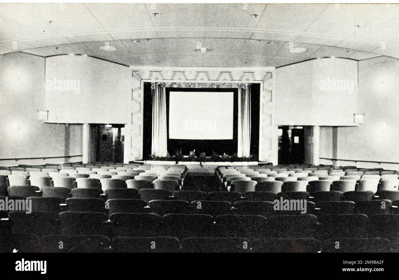 RMS Queen Elizabeth, Teatro, gennaio 1949 Foto Stock