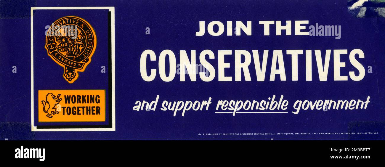 Unisciti al Partito conservatore - Campaign Poster Foto Stock