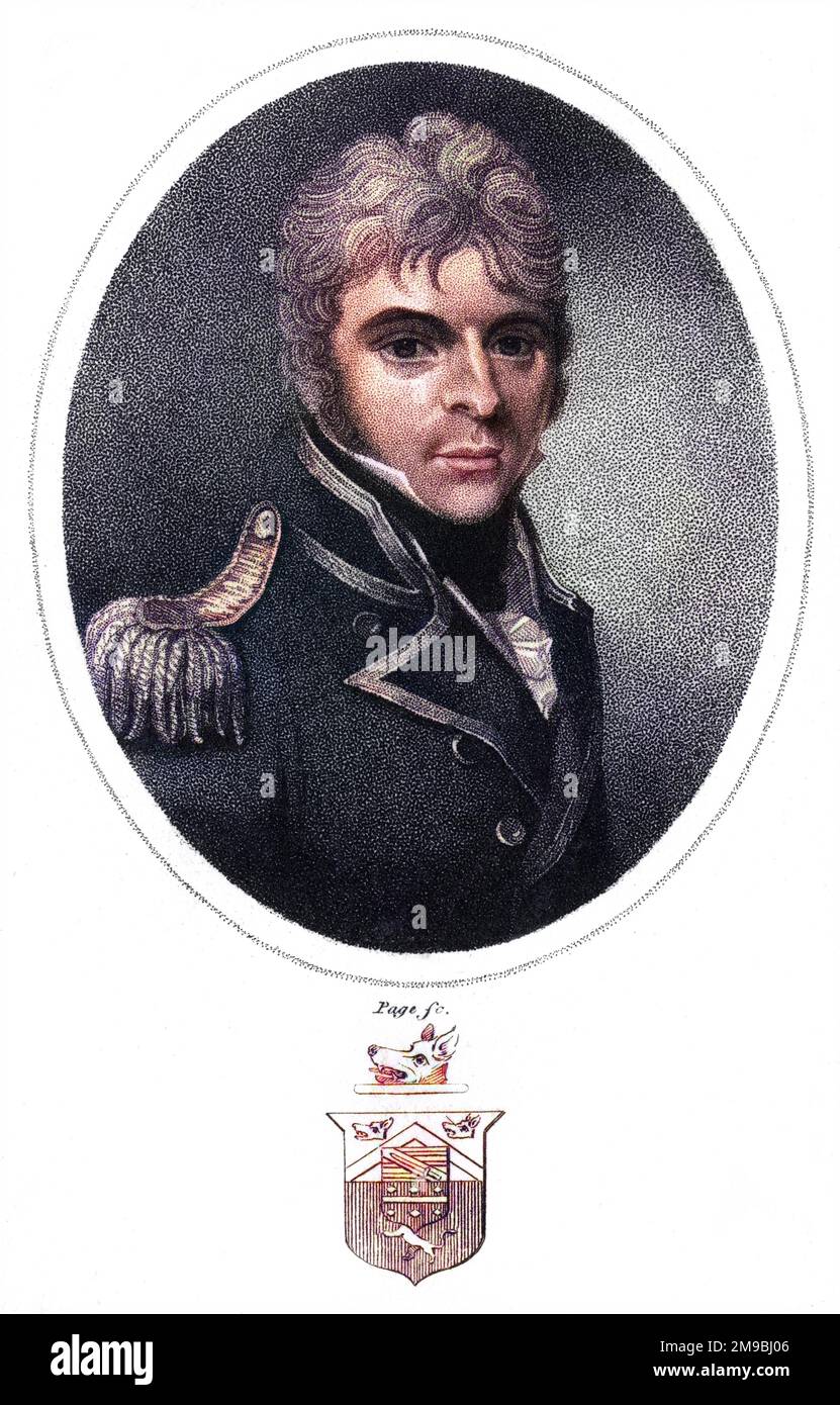 SALUSBURY PRYCE HUMPHREYS Capitano nella Marina reale durante le guerre napoleoniche. Un volto impressionante - un buon modello per un eroe navale! Foto Stock