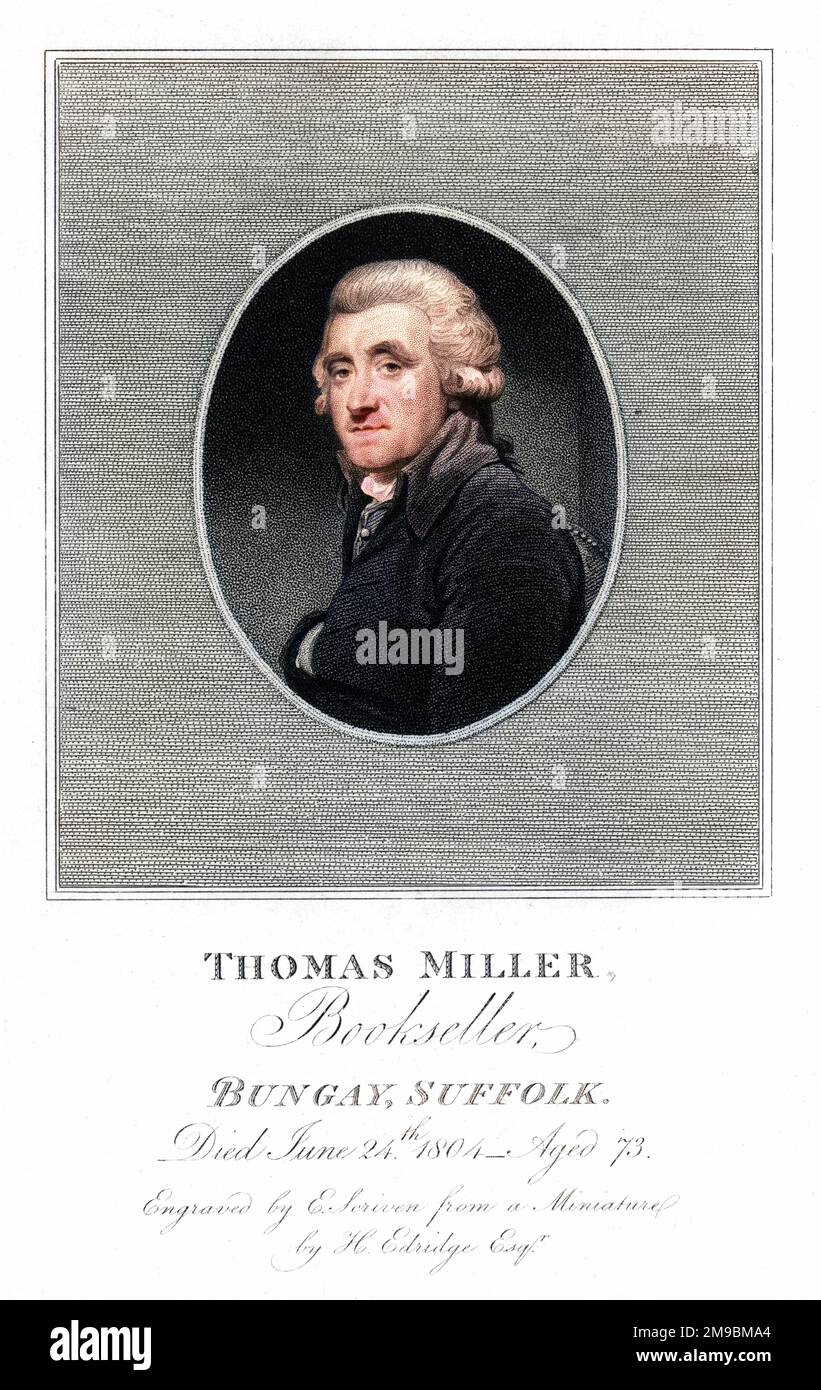 THOMAS MILLER Bookseller di Bungay in Suffolk, e un numismatico quando non stava vendendo libri. Foto Stock