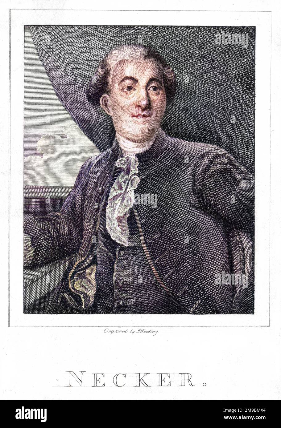 JACQUES NECKER (1732 - 1804), finanziere e statista francese di origine svizzera, raffigurò nel 1789 - l'anno della Rivoluzione che le sue riforme finanziarie non sono riuscite a fermare. Foto Stock