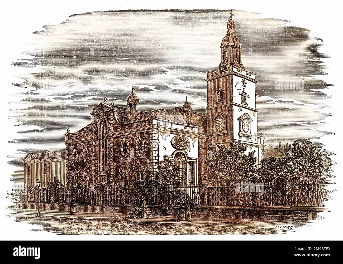 La chiesa di San Mary Matfelon nella High Street di Whitechapel, Londra. Foto Stock