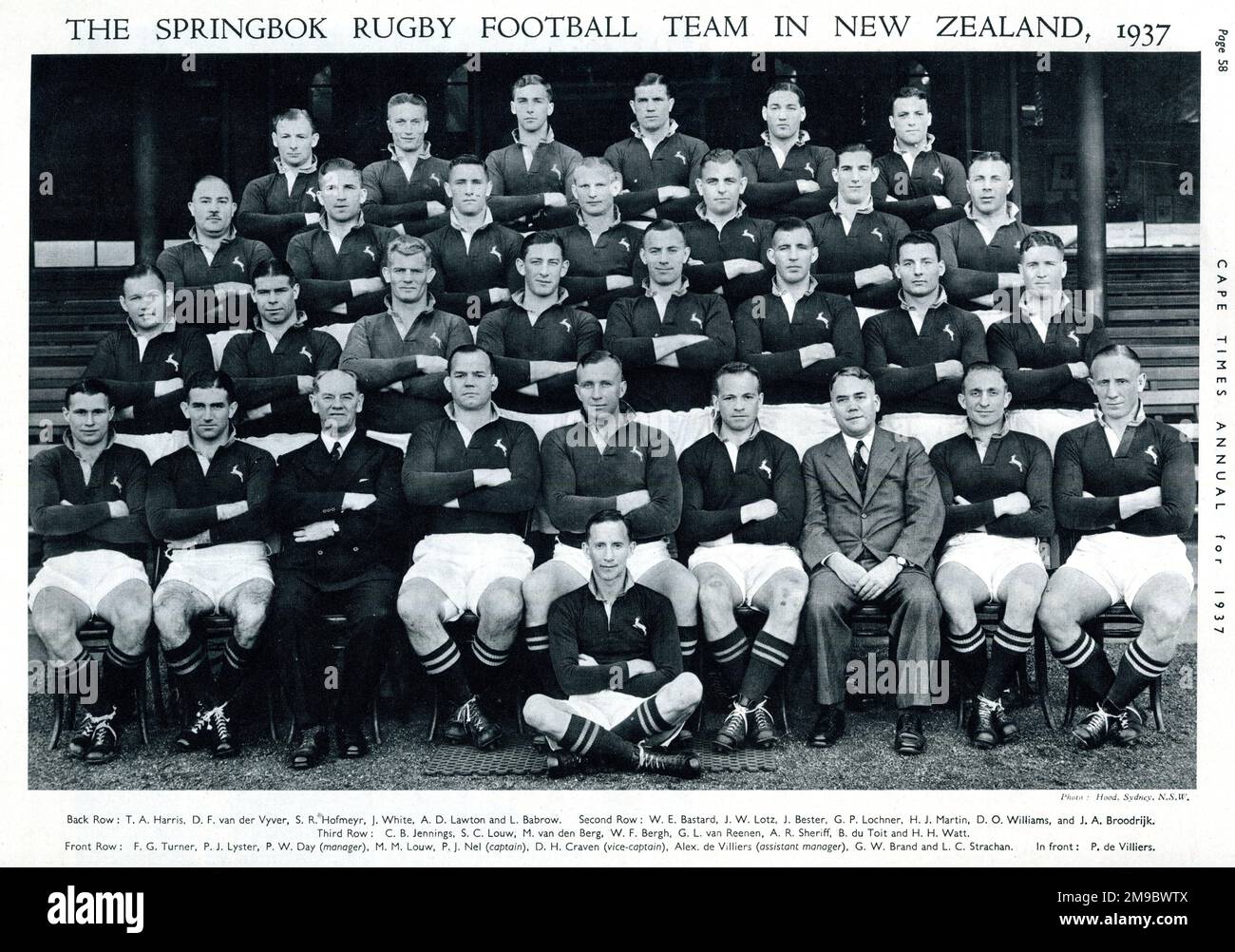 Squadra di Rugby di Springbok del Sudafrica in Nuova Zelanda Foto Stock