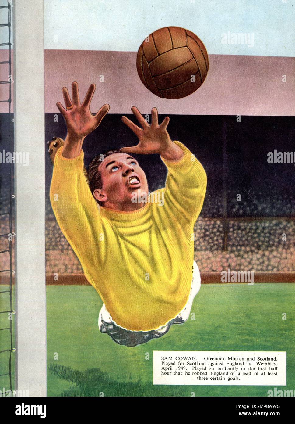 Sam Cowan, portiere di Greenock Morton e Scozia Foto Stock