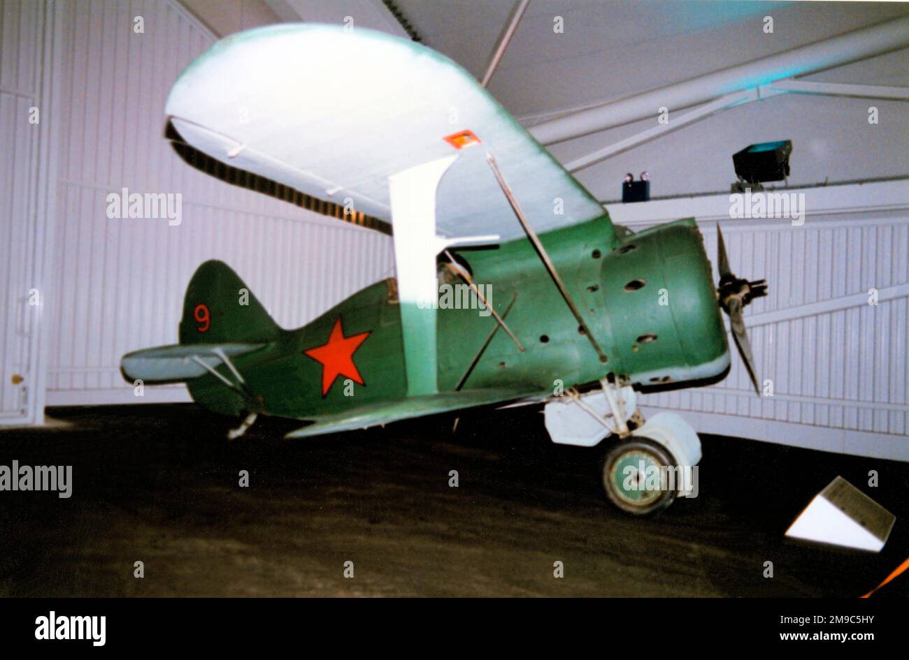 Polikarpov i-153 9 ROSSO, al Musee de l'Air et de l'Espace Foto Stock