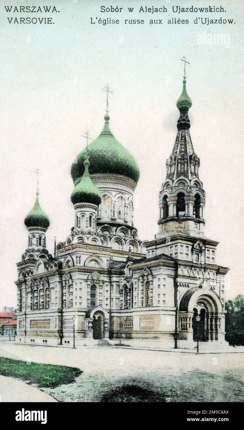 La Chiesa dell'Arcangelo Michele a Varsavia - una chiesa ortodossa a Varsavia, situata sul viale Ujazdowskie (aleje Ujazdowskie), nella zona dell'attuale Plac na Rozdrozu (Crossroads Square). Una delle chiese militari costruite per le necessità delle truppe russe di stanza a Varsavia, in particolare il reggimento lituano. Costruita negli anni '1890s, fu distrutta nel 1923, durante il recupero delle chiese riconosciute come simboli del potere russo durante la seconda Repubblica Polacca. Foto Stock