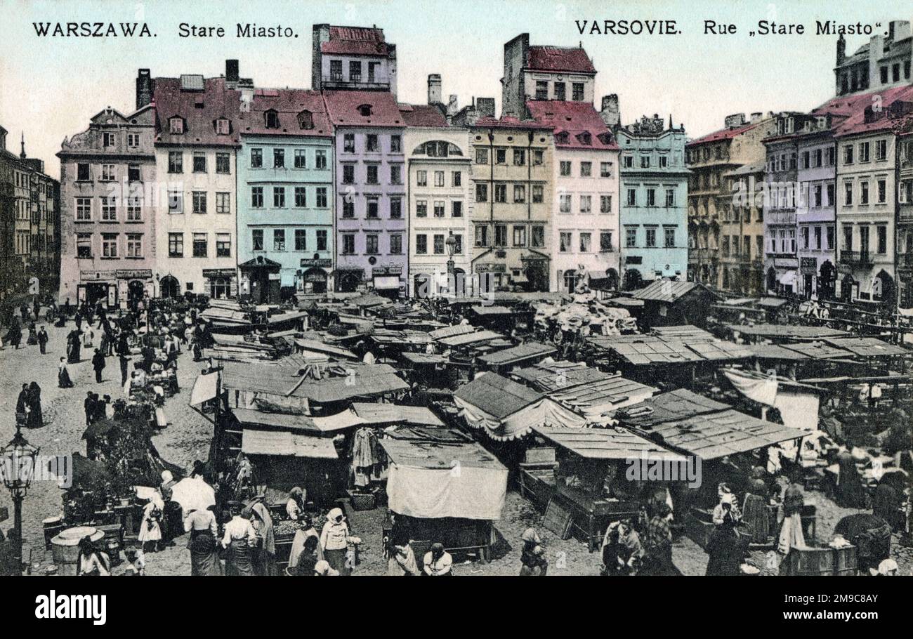 Il mercato della Città Vecchia di Varsavia (in polacco Rynek Starego Miasta) è il centro e la parte più antica della Città Vecchia di Varsavia, capitale della Polonia. Foto Stock