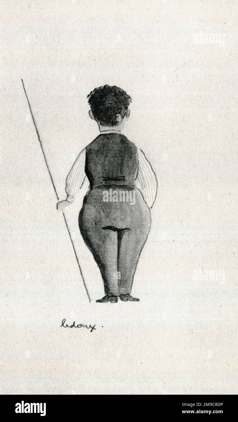 Caricatura di Albert Henry Collins RBA (Royal Society of British Artists), pittore ritratto, di Philippe Ledoux Foto Stock