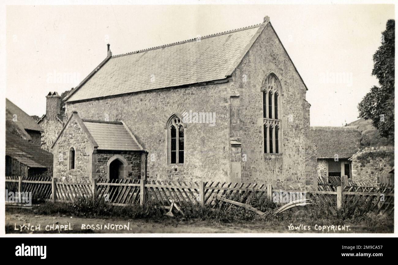 La cappella anglicana di Lynch of Ease a West Lynch, Selworthy, Somerset, Inghilterra fu costruita intorno al 1530. Foto Stock