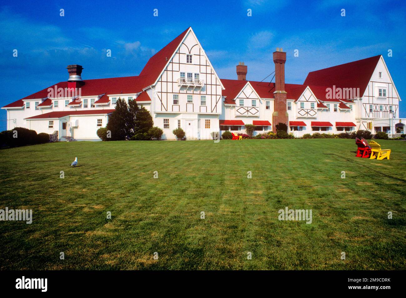 1980S KELTIC LODGE CAPE BRETON NOVA SCOTIA CANADA - KR53184 SPE001 HARS STRUTTURE EDIFICIO NOVA PREMIER NOVA SCOTIA VACANZE WHALE WATCHING ALLOGGIO CAMPIONATO CAMPO DA GOLF OSPITE VECCHIO STILE Foto Stock