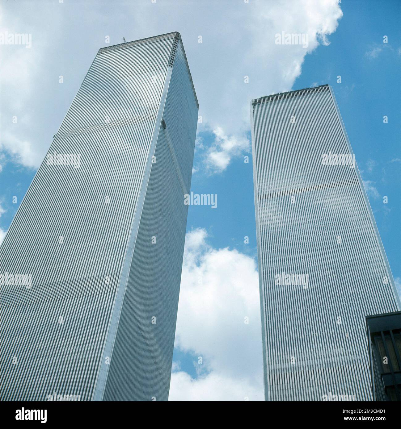 Le torri gemelle del World Trade Center, alte 110 piani, diversi anni prima che fossero distrutte dai terroristi nel settembre 2001. Foto Stock