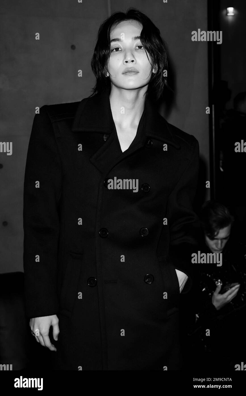 Parigi, Francia. 17th Jan, 2023. Jeonghan partecipa A SAINT LAURENT Men Autunno/Inverno 2023-24 Runway durante la settimana della moda di Parigi Menswear il 2023 gennaio - Parigi, Francia 17/01/2023 Credit: dpa/Alamy Live News Foto Stock