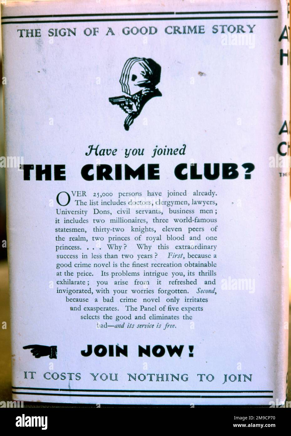 Sei entrato a far parte del Crime Club? Foto Stock