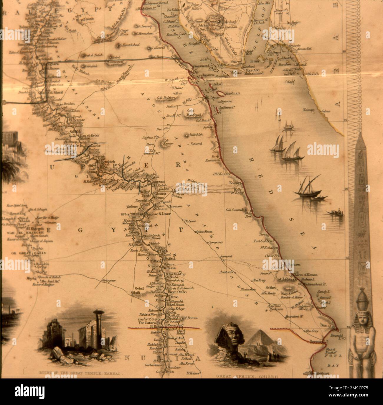 Mappa del Mar Rosso, Egitto. Foto Stock