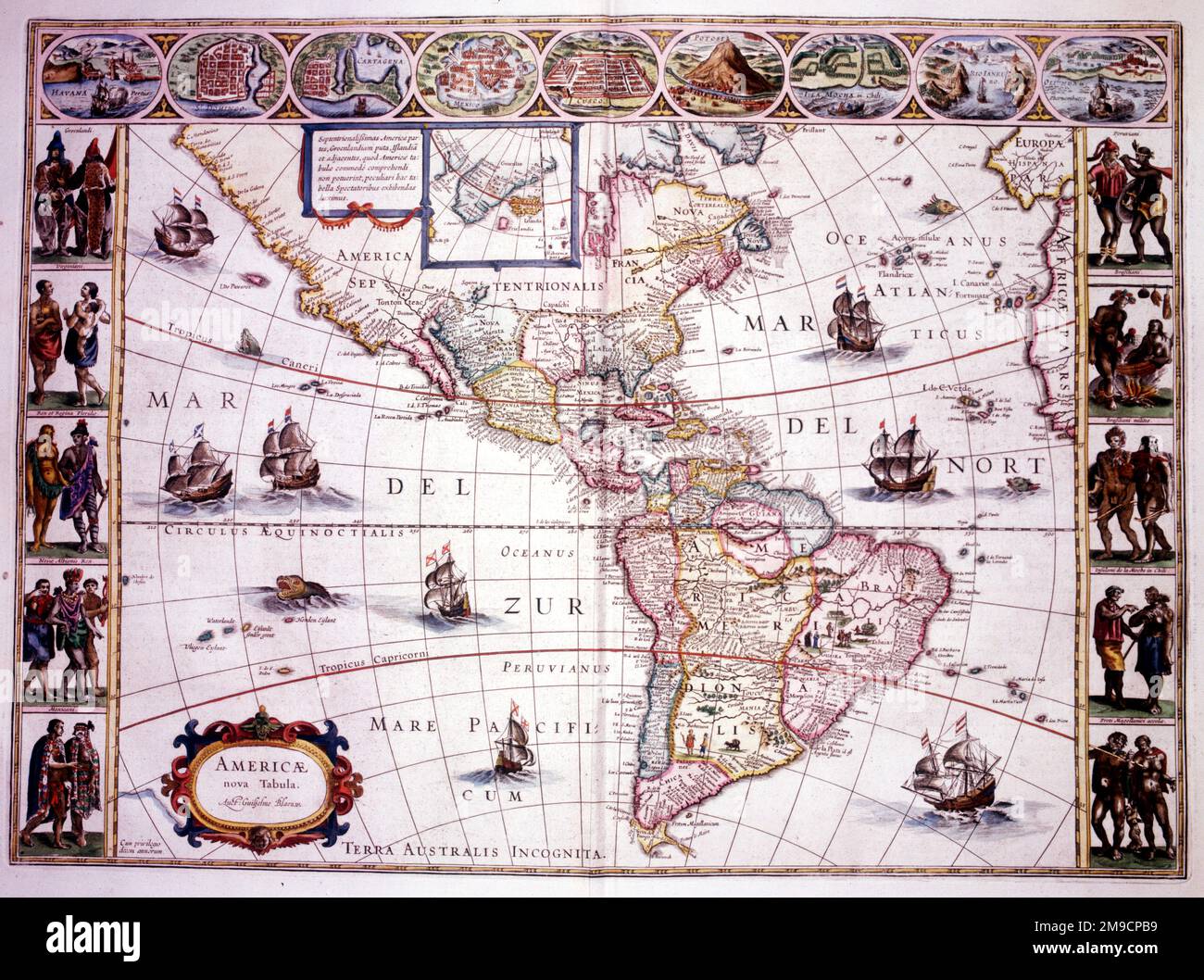 Mappa del Nord e Sud America Foto Stock