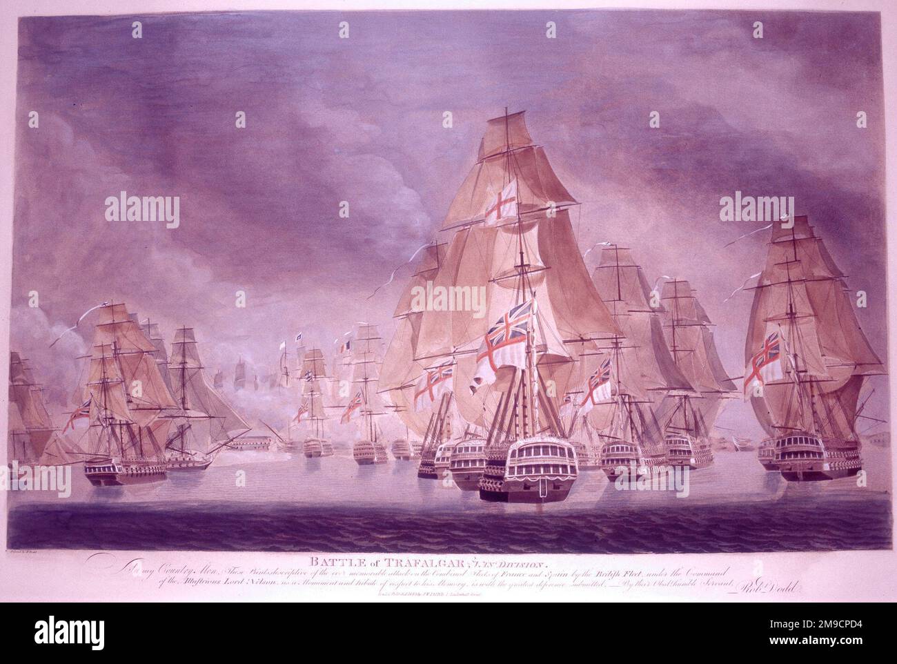 Vittoria di Trafalgar - Van Division durante la battaglia Foto Stock