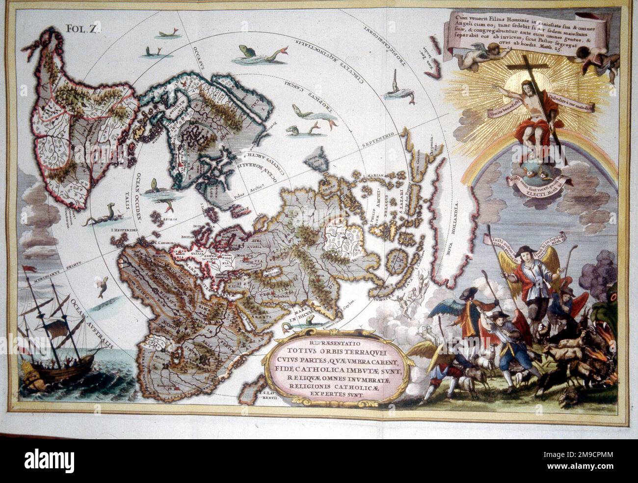 Mappa del mondo c. 1700 Foto Stock