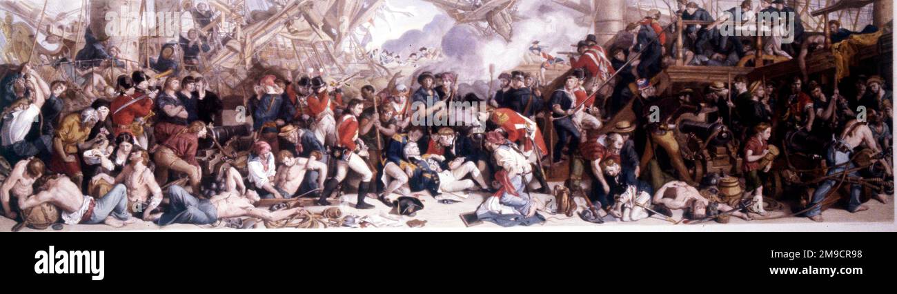 La morte dell'ammiraglio Horatio Nelson, Battaglia di Trafalgar Foto Stock