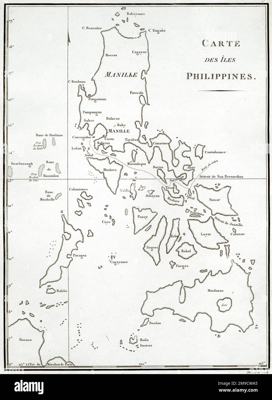 Mappa del 19th° secolo delle Filippine Foto Stock