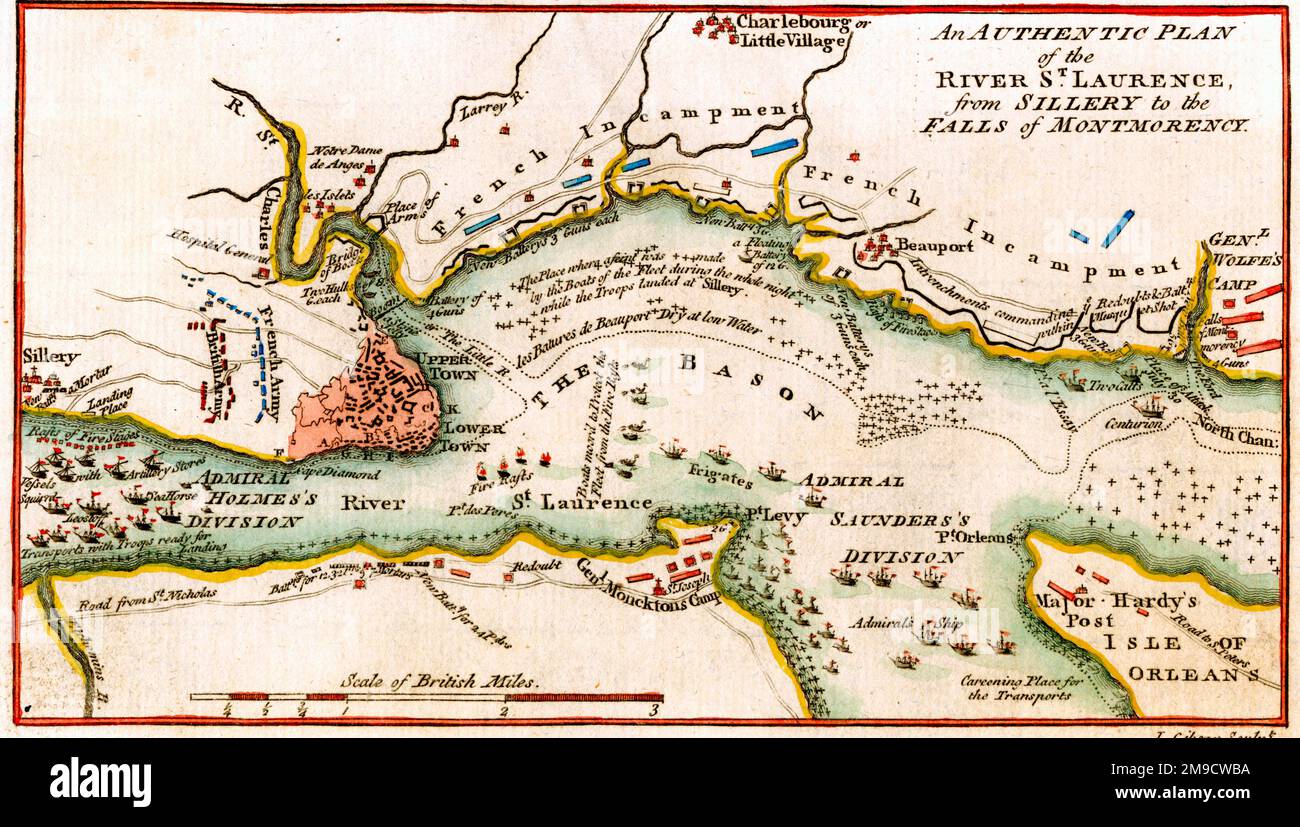 Mappa della battaglia per Québec Foto Stock