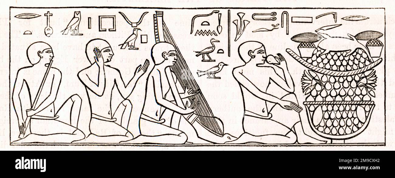 Intrattenimento musicale 18/19th Dinastie, Egitto Foto Stock