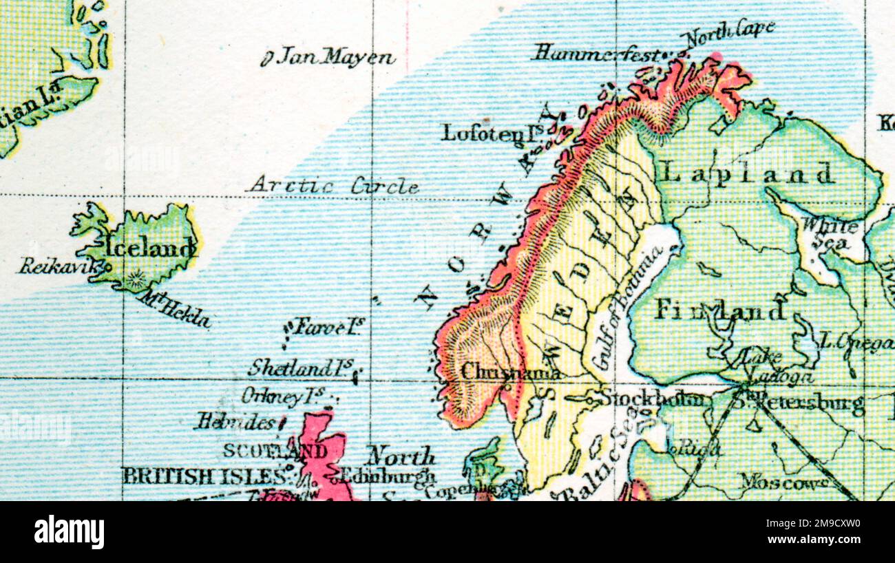 Mappa della Scandinavia Foto Stock