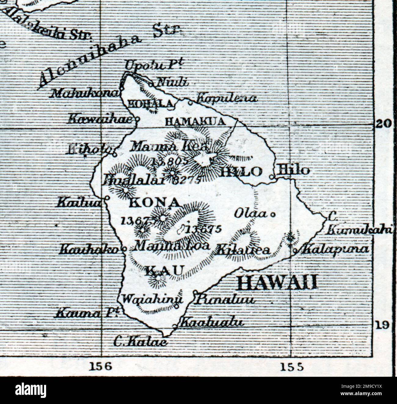 Mappa di Hawaii Foto Stock