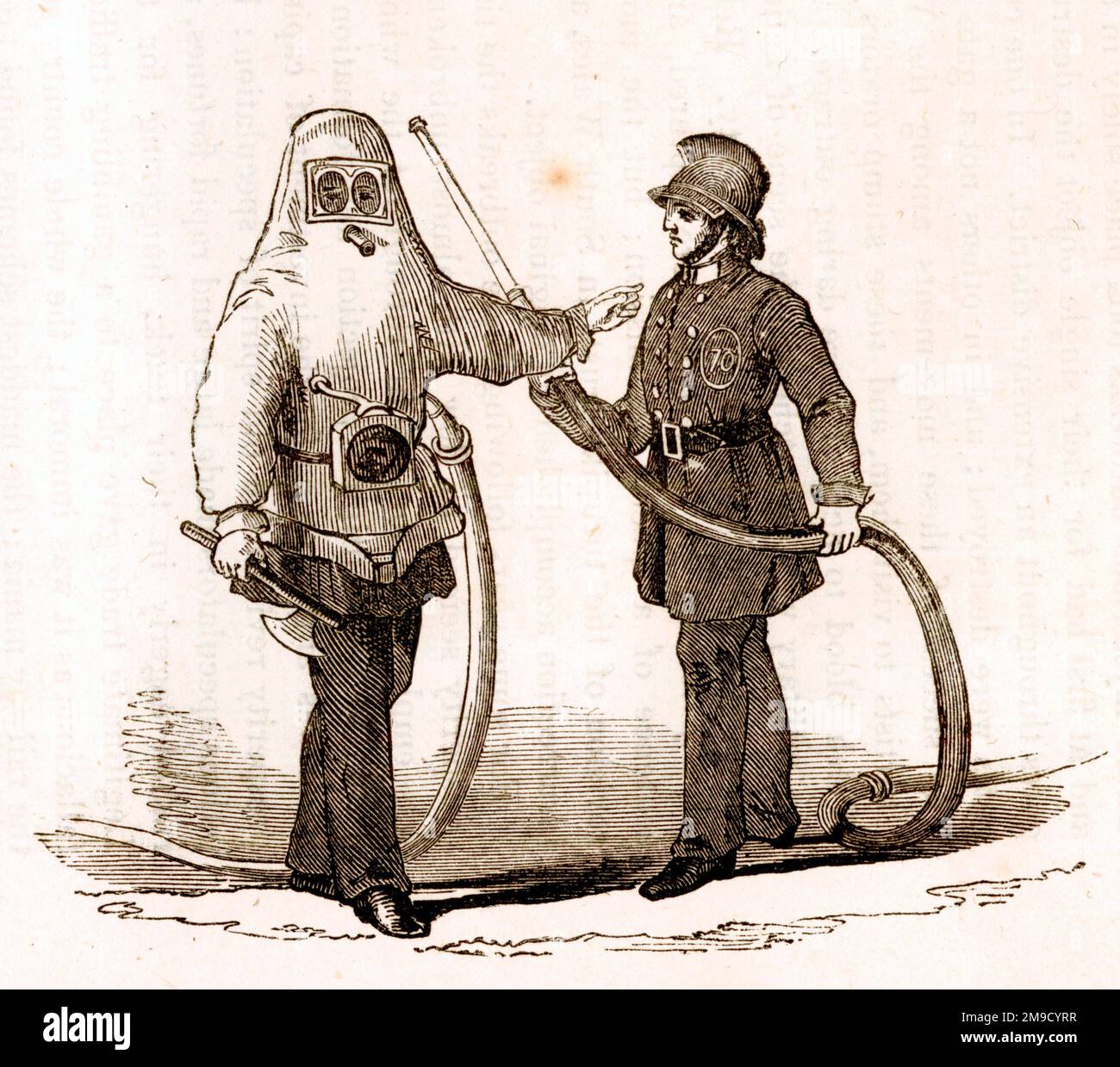 Pompieri in abbigliamento ignifugo Foto Stock