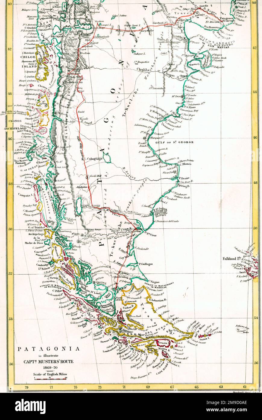 Patagonia - Colonnello Musters Route 1869 - 70 Foto Stock