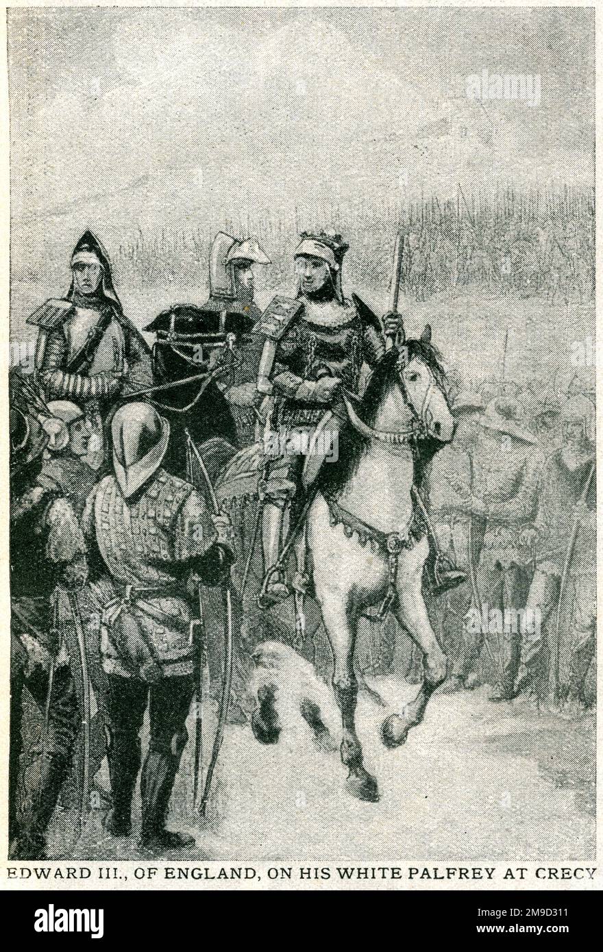 Battaglia di Crecy 1346 - Re Edoardo III Foto Stock