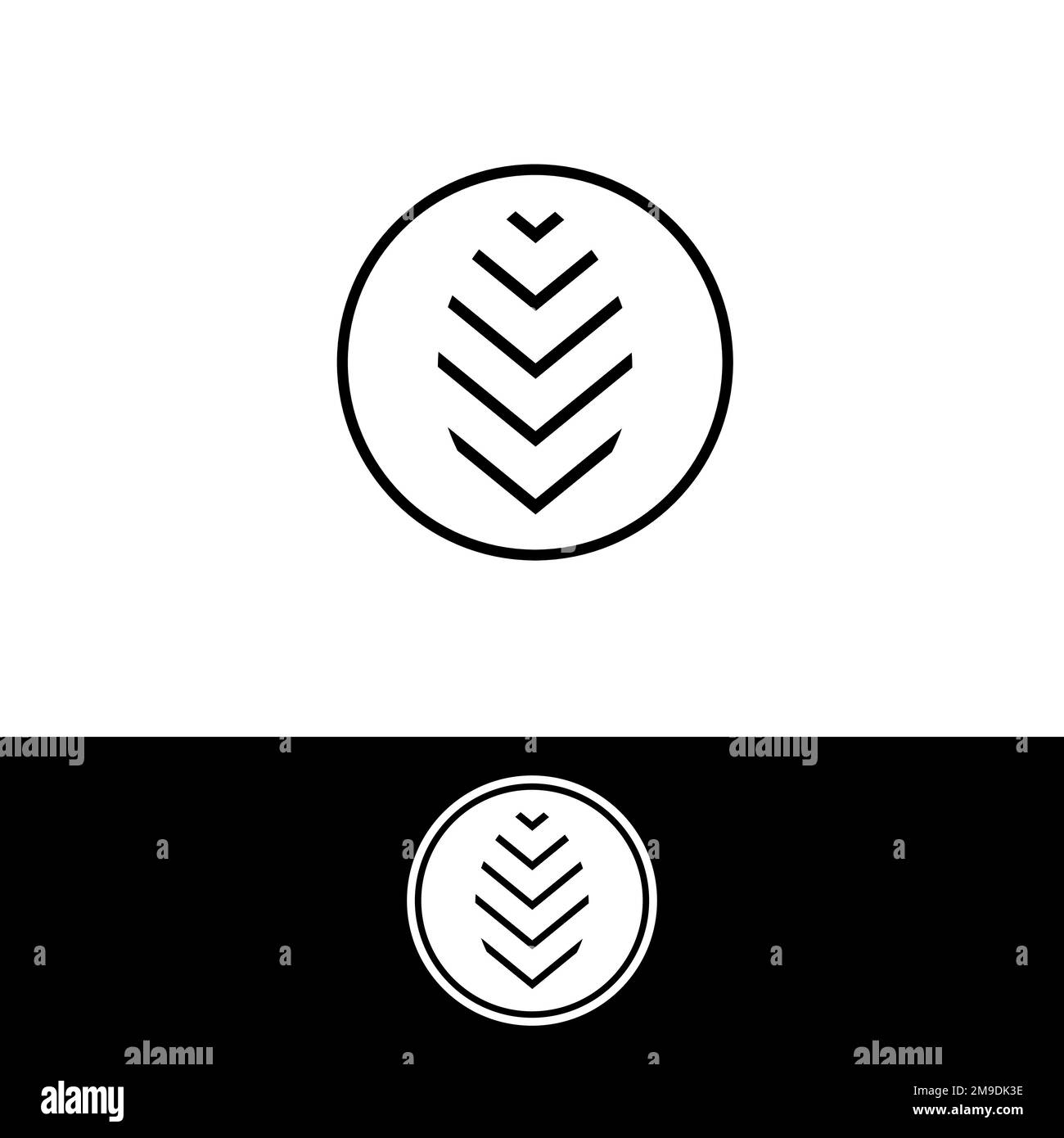 Bianco e nero semplice ed elegante modello di logo, adatto per ristoranti o aziende e simili vettoriali EPS. Illustrazione Vettoriale