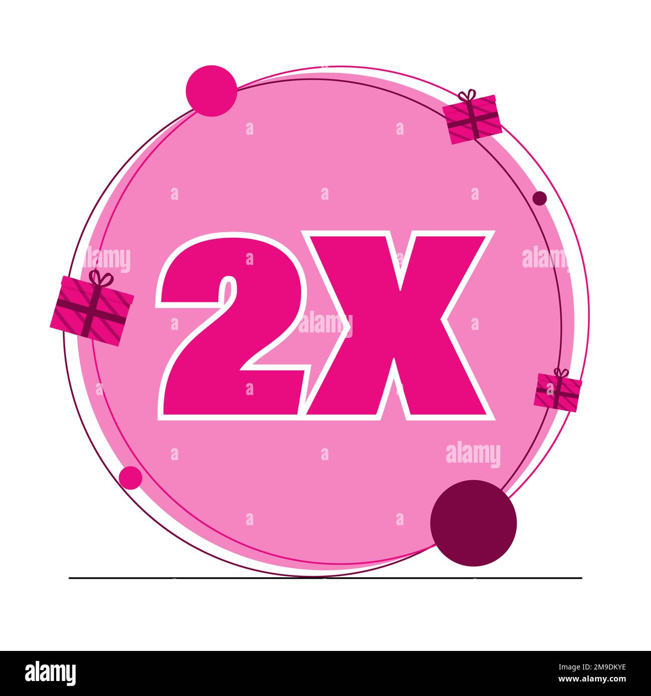 Doppia felicità dallo shopping. Azione per le vacanze, per St. San Valentino Illustrazione Vettoriale
