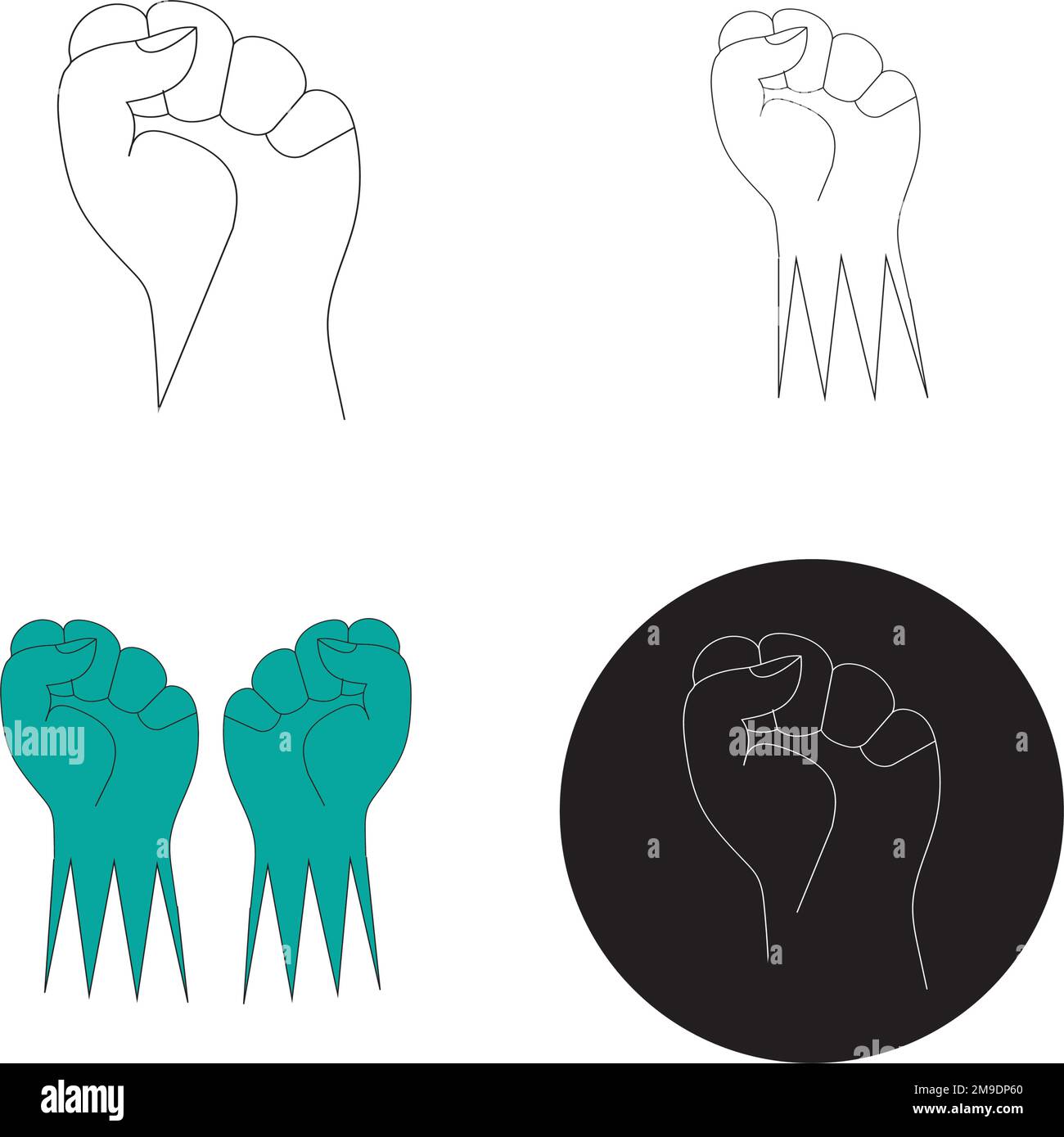 modello vettoriale logo mano fist Illustrazione Vettoriale