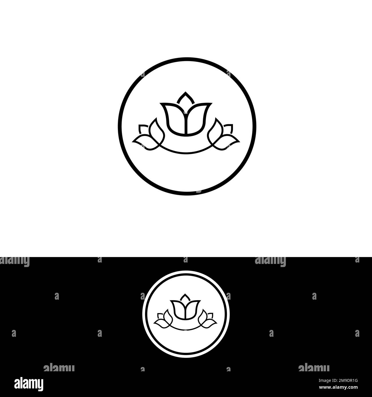 Bianco e nero semplice ed elegante modello di logo, adatto per ristoranti o aziende e simili vettoriali EPS. Illustrazione Vettoriale