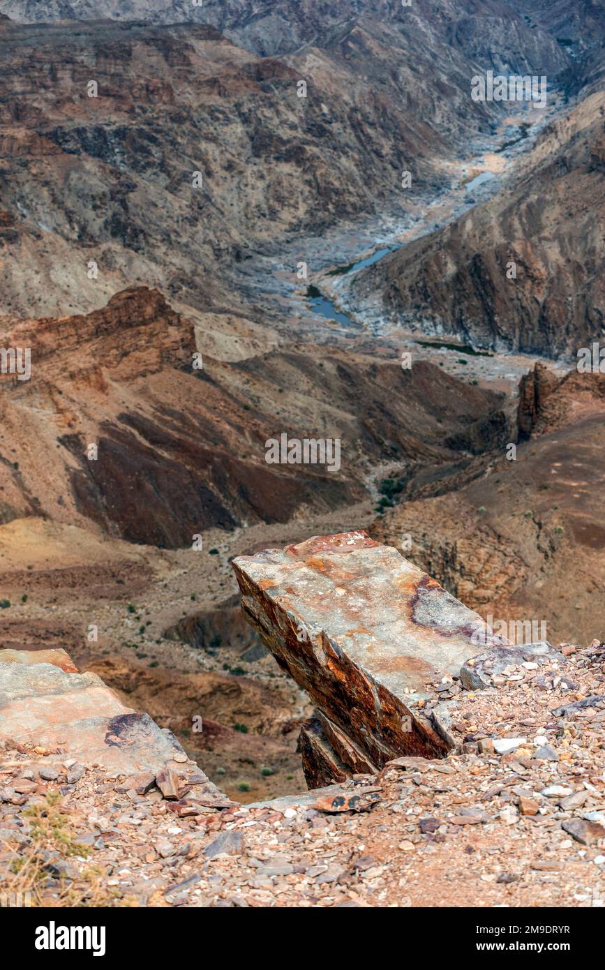 Canyon del fiume Deep Fish nella stagione secca in Namibia Foto Stock