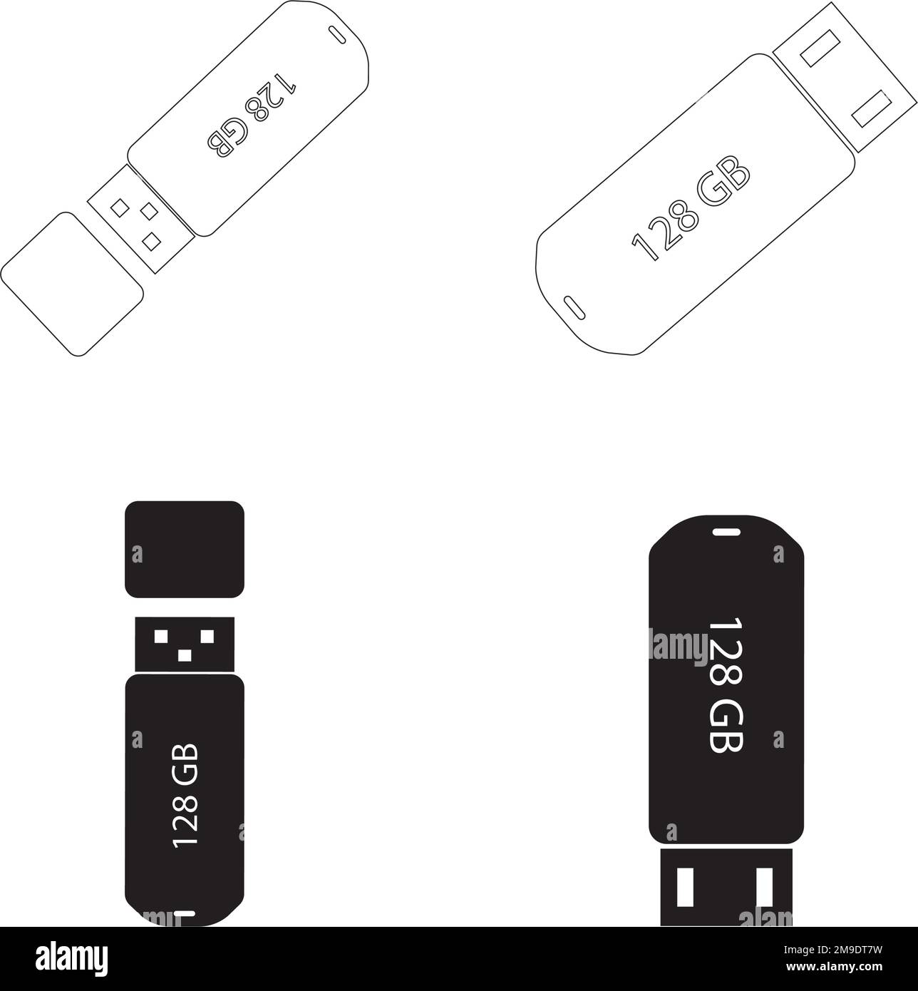 disegno vettoriale del logo usb Illustrazione Vettoriale