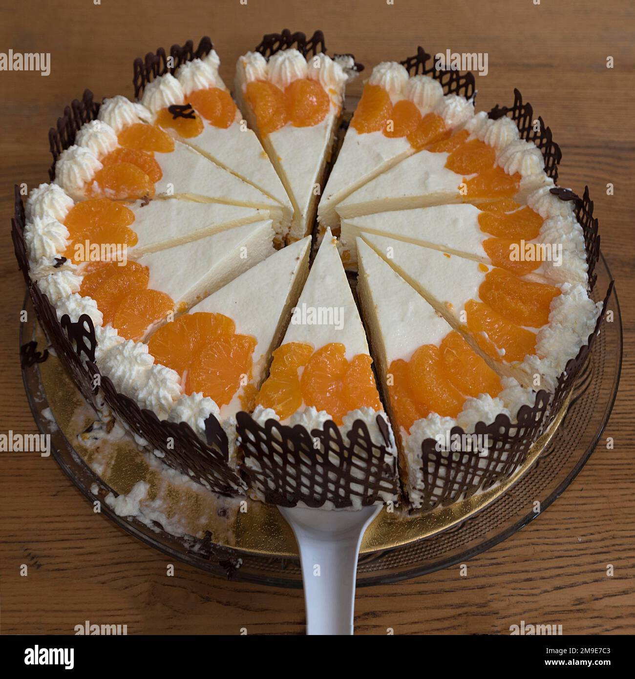 Torta alla crema di mandarino, Baviera, Germania Foto Stock