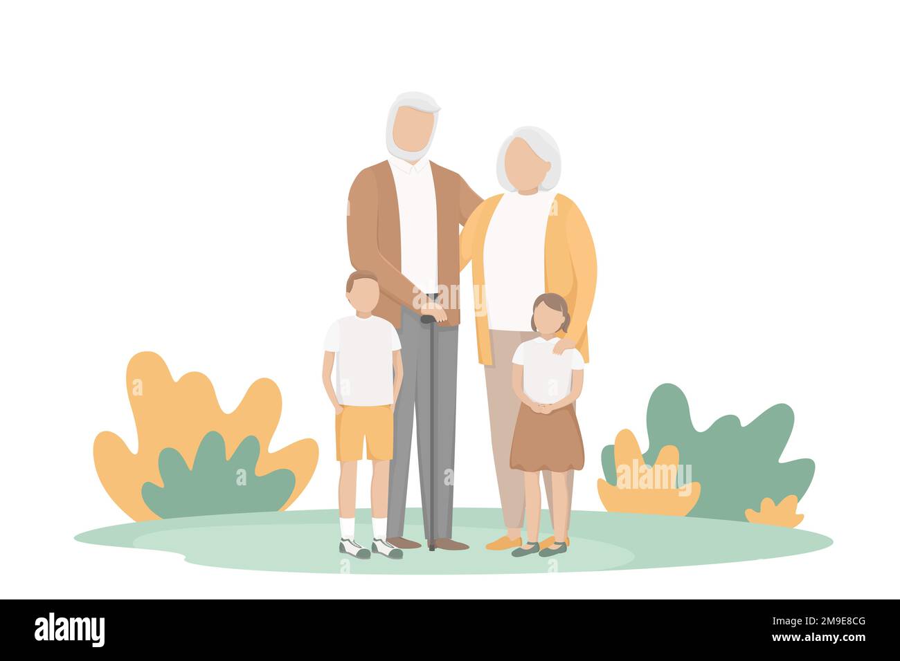 Nonni e nipoti. Illustrazione vettoriale. Illustrazione Vettoriale