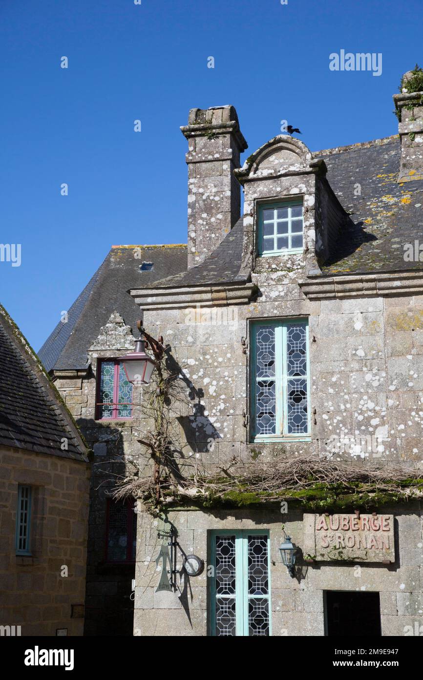 Locronan, nominato uno dei più bei villaggi in Francia, dipartimento Finistere, regione Bretagna, Francia Foto Stock