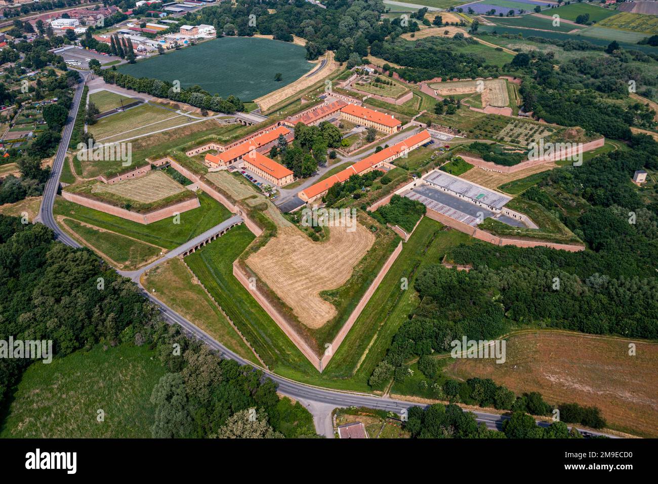 Antenna della Fortezza di Terezin, Repubblica Ceca Foto Stock