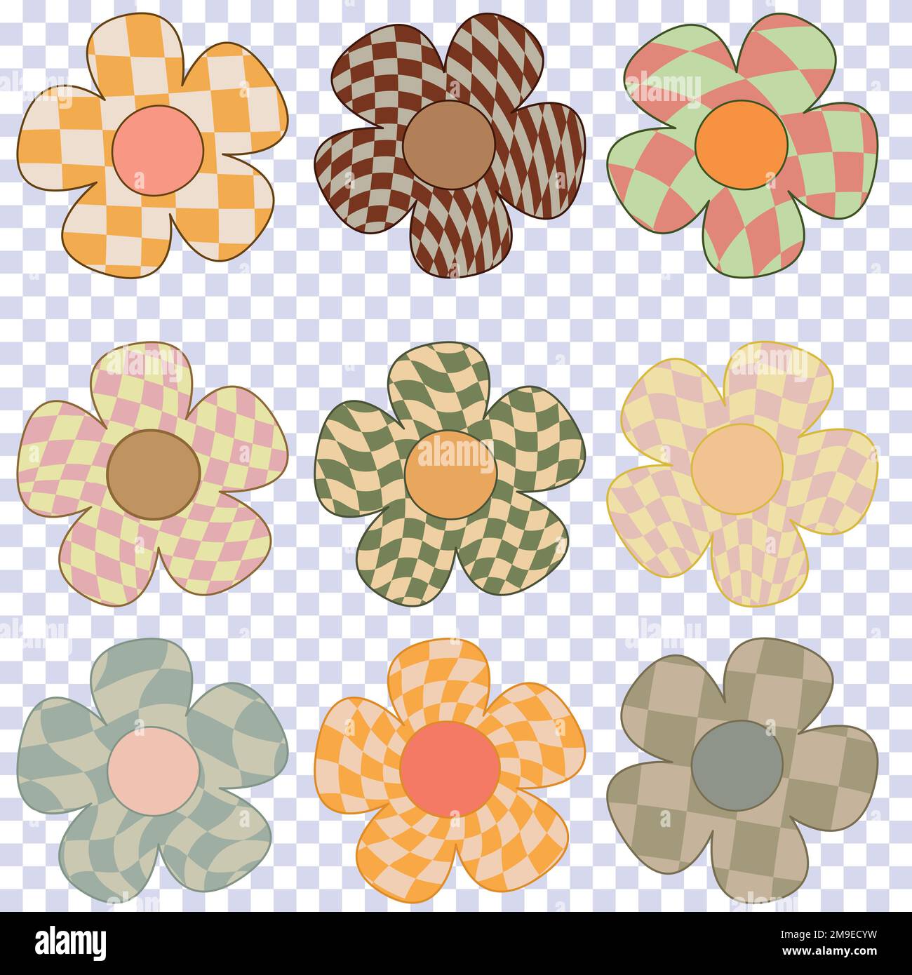 Fiori grandi di primavera ed estate disegnati a mano con motivi. Illustrazione Vettoriale