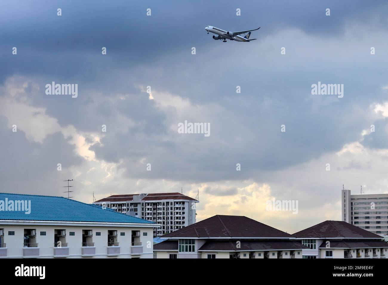 Aircraft Singapore Airlines, Airbus A350-900, 9V-SHO, Bangkok, Thailandia Foto Stock